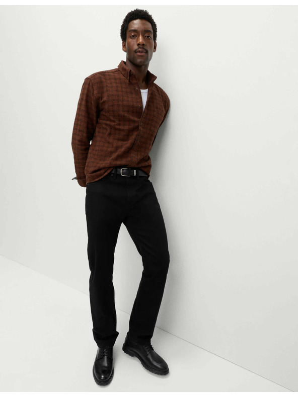 Marks & Spencer Čisto bavlnená flanelová košeľa Marks & Spencer hnedá