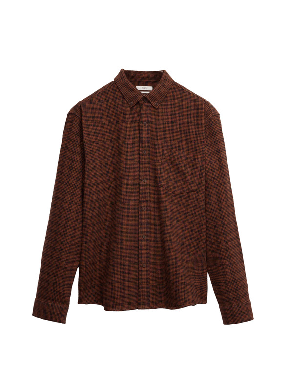 Marks & Spencer Čisto bavlnená flanelová košeľa Marks & Spencer hnedá