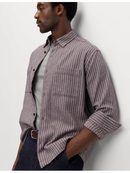 Marks & Spencer Prúžkovaná flanelová košeľa z čistej bavlny Marks & Spencer sivá