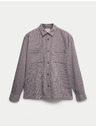 Marks & Spencer Prúžkovaná flanelová košeľa z čistej bavlny Marks & Spencer sivá