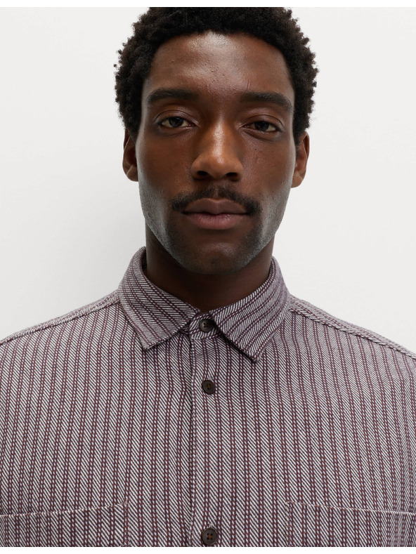 Marks & Spencer Prúžkovaná flanelová košeľa z čistej bavlny Marks & Spencer sivá