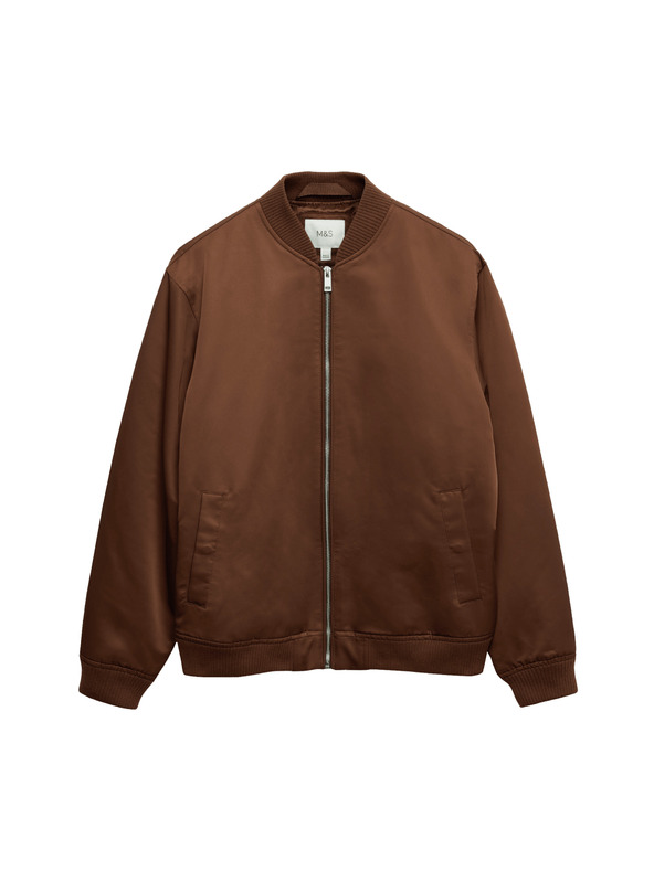 Marks & Spencer Saténová bunda bomber Marks & Spencer hnedá