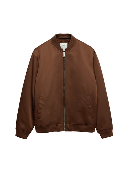 Marks & Spencer Saténová bunda bomber Marks & Spencer hnedá