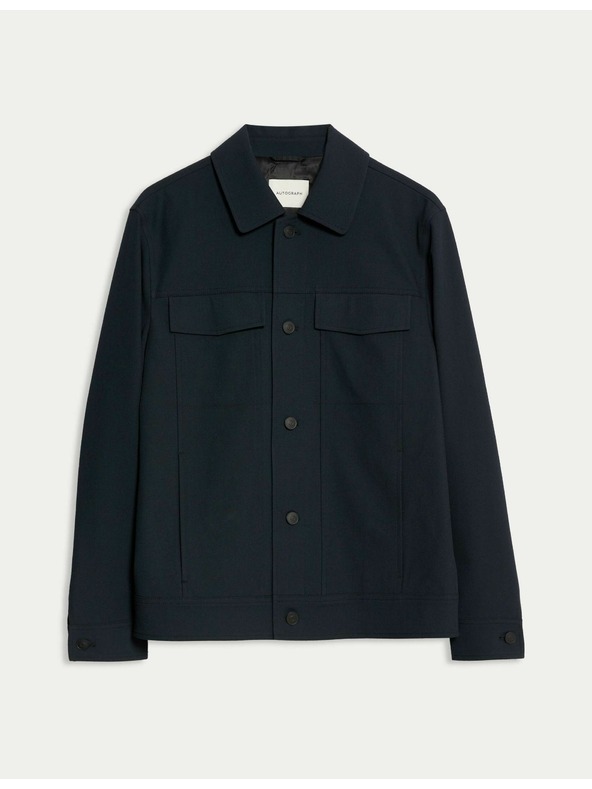 Marks & Spencer Funkčná keprovová bunda s textúrou Marks & Spencer námorná modrá