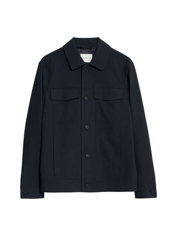 Marks & Spencer Funkčná keprovová bunda s textúrou Marks & Spencer námorná modrá