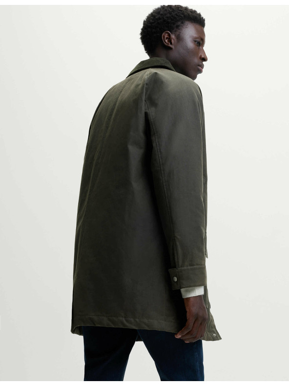 Marks & Spencer Menčestrová voskovaná bunda z čistej bavlny Marks & Spencer zelená