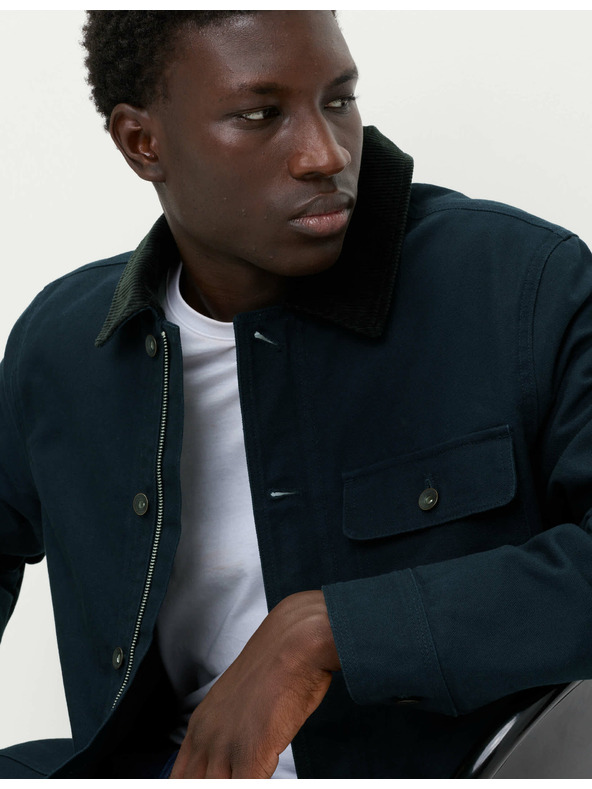 Marks & Spencer Bunda z čistej bavlny s 3 vreckami Marks & Spencer námorná modrá