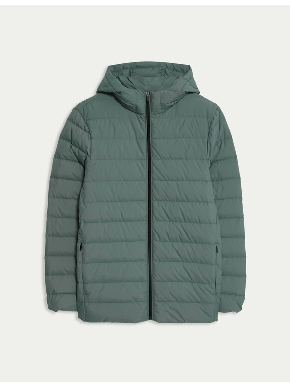 Marks & Spencer Ľahká bunda s perím a prachovým perím Marks & Spencer zelená