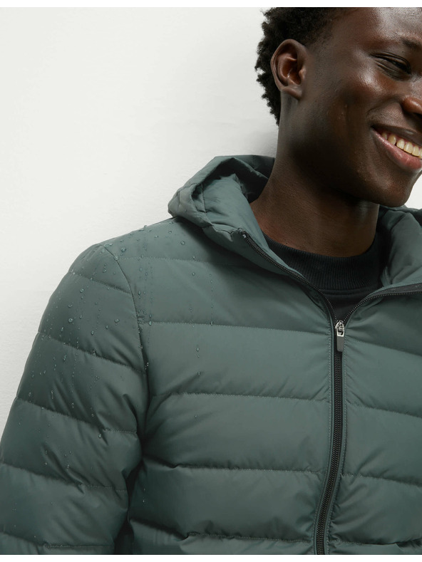 Marks & Spencer Ľahká bunda s perím a prachovým perím Marks & Spencer zelená