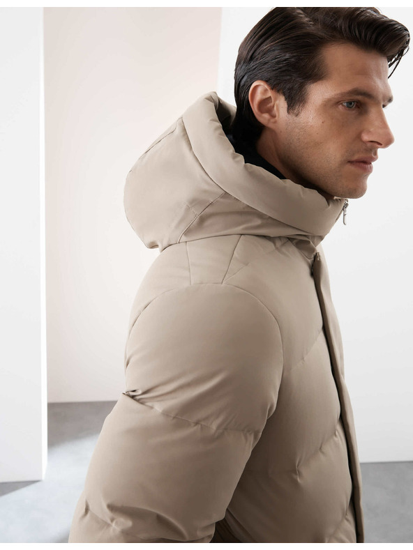 Marks & Spencer Péřová prešívaná bunda s motívom Stormwear™ Marks & Spencer béžová