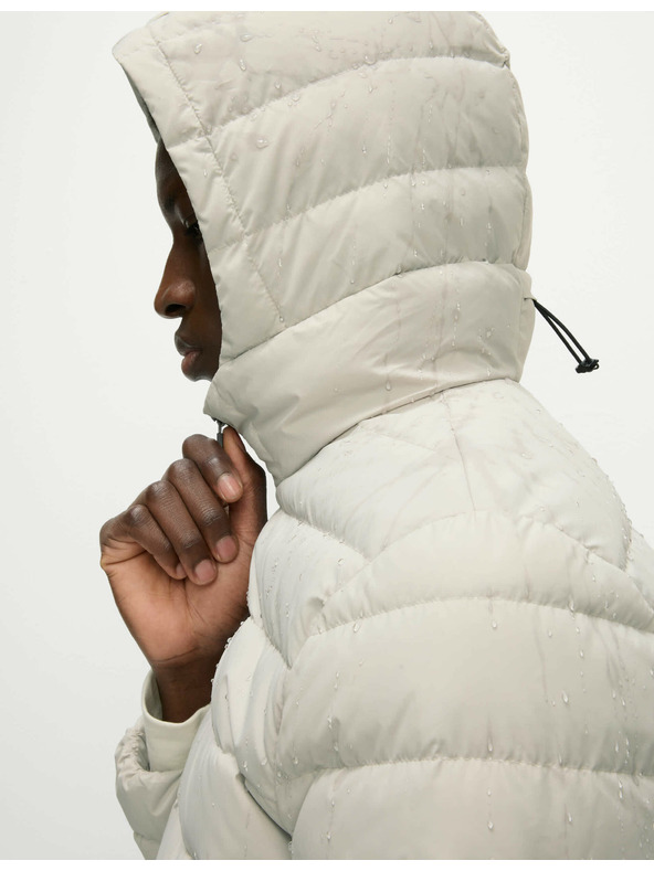 Marks & Spencer Ľahká bunda s perím a prachovým perím Marks & Spencer béžová