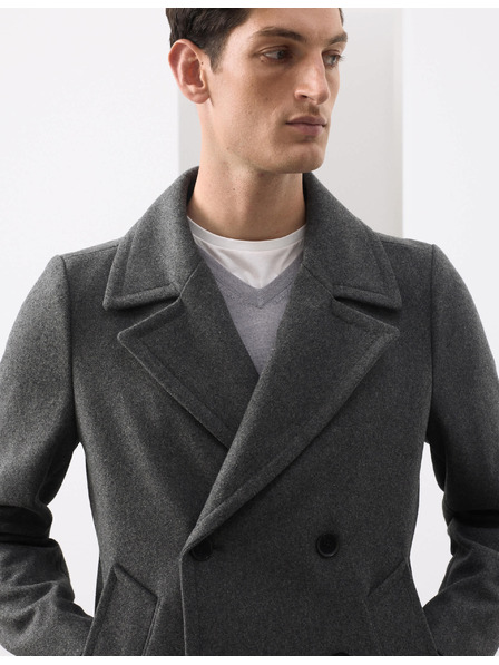 Marks & Spencer Dvojradový kabát s vysokým podielom vlny Marks & Spencer šedá
