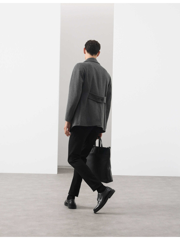 Marks & Spencer Dvojradový kabát s vysokým podielom vlny Marks & Spencer šedá