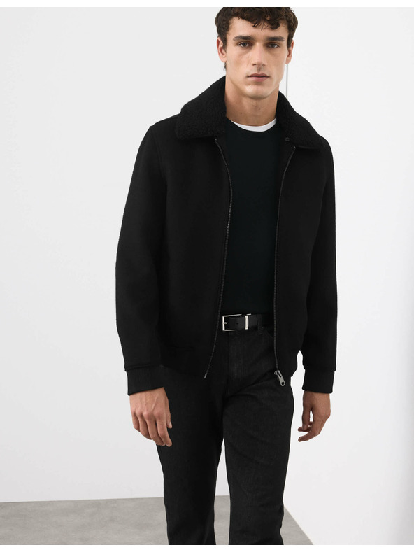 Marks & Spencer Bunda bomber zo zmesi vlny Marks & Spencer čierna