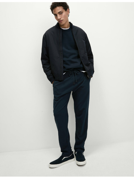 Marks & Spencer Tepláky s rovnými nohavicami, sťahovacou šnúrkou a vysokým podielom bavlny Marks & Spencer námorná modrá