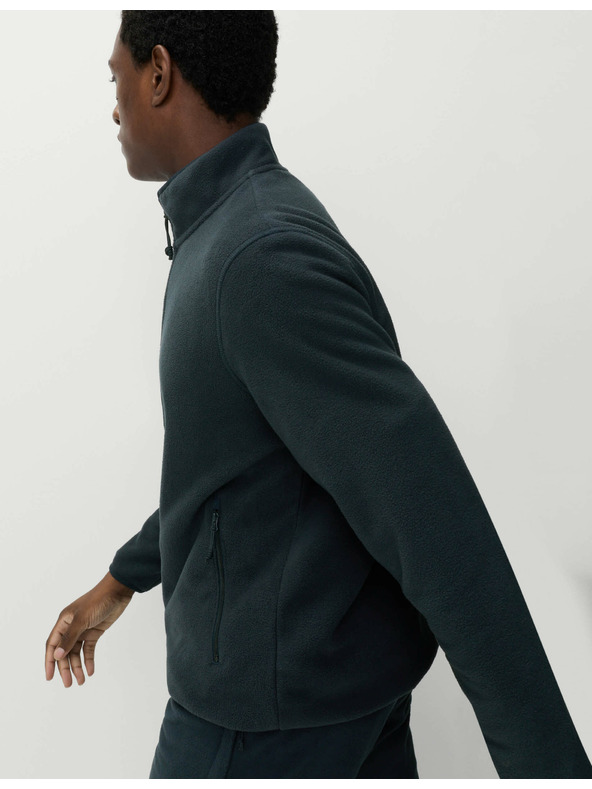 Marks & Spencer Mikroflísová bunda na zips so stojačikom Marks & Spencer námorná modrá