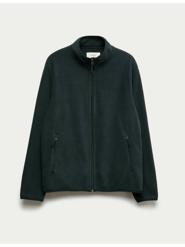 Marks & Spencer Mikroflísová bunda na zips so stojačikom Marks & Spencer námorná modrá