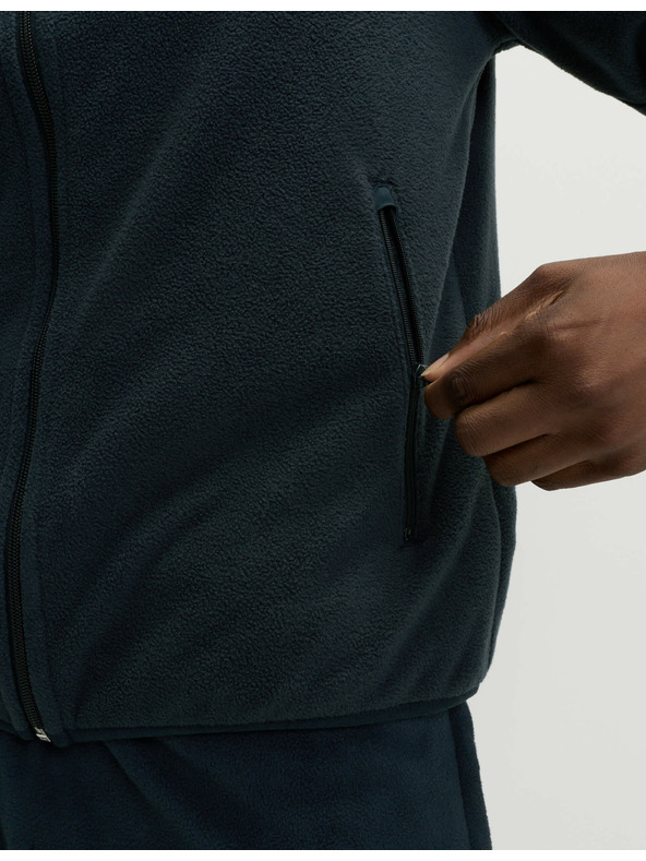 Marks & Spencer Mikroflísová bunda na zips so stojačikom Marks & Spencer námorná modrá