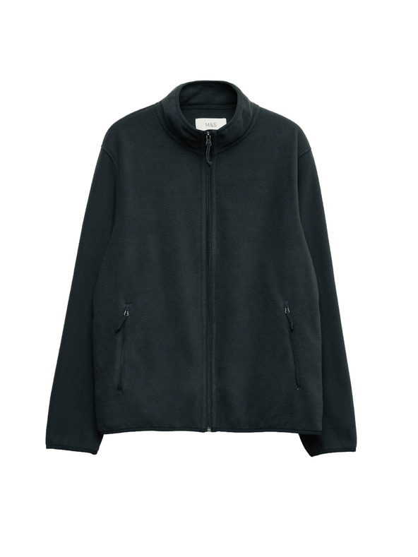 Marks & Spencer Mikroflísová bunda na zips so stojačikom Marks & Spencer námorná modrá