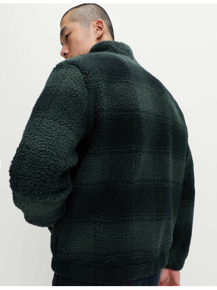 Marks & Spencer Flísová žakárová bunda na zips s kockovaným vzorom Marks & Spencer námorná modrá