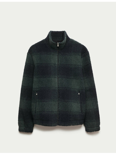 Marks & Spencer Flísová žakárová bunda na zips s kockovaným vzorom Marks & Spencer námorná modrá