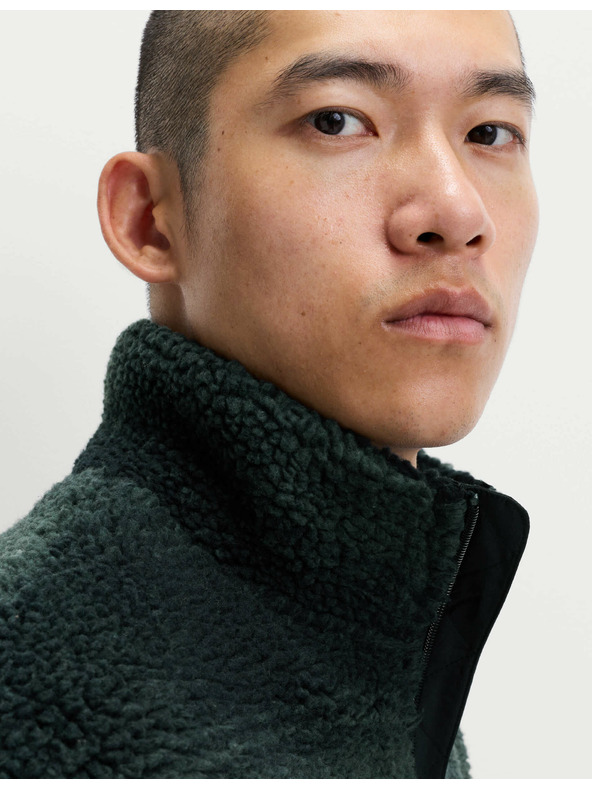 Marks & Spencer Flísová žakárová bunda na zips s kockovaným vzorom Marks & Spencer námorná modrá