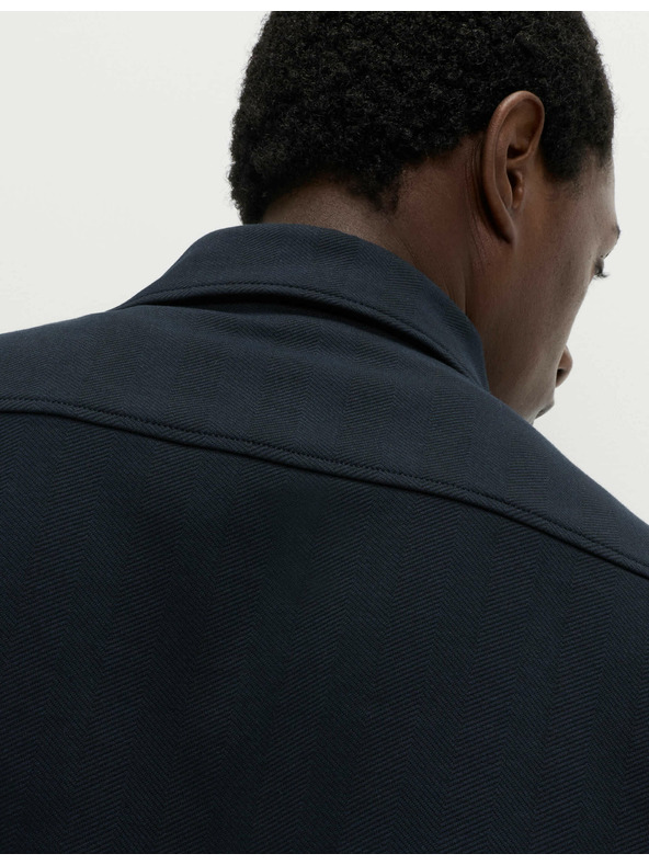 Marks & Spencer Bundokošeľa s vysokým podielom bavlny a motívom rybej kosti Marks & Spencer námorná modrá