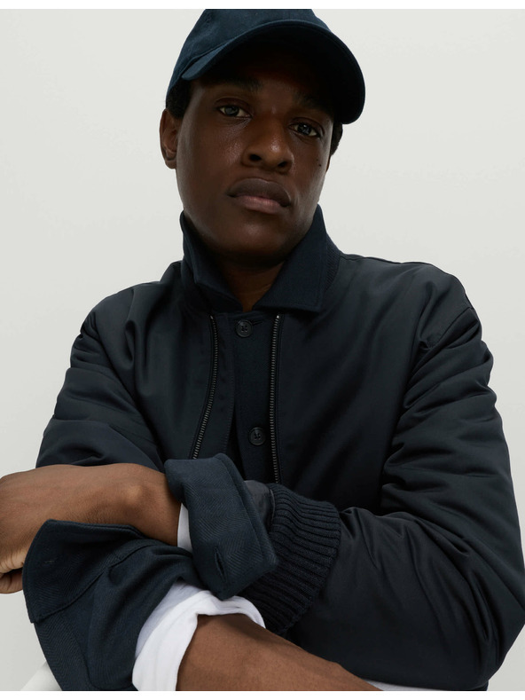 Marks & Spencer Bundokošeľa s vysokým podielom bavlny a motívom rybej kosti Marks & Spencer námorná modrá