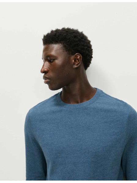 Marks & Spencer Čisto bavlnené tričko s dlhým rukávom, mäkké na dotyk Marks & Spencer modrá