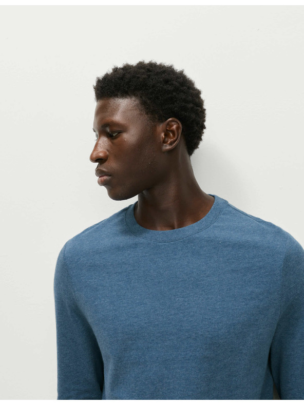 Marks & Spencer Čisto bavlnené tričko s dlhým rukávom, mäkké na dotyk Marks & Spencer modrá