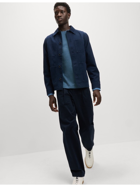 Marks & Spencer Čisto bavlnené tričko s dlhým rukávom, mäkké na dotyk Marks & Spencer modrá