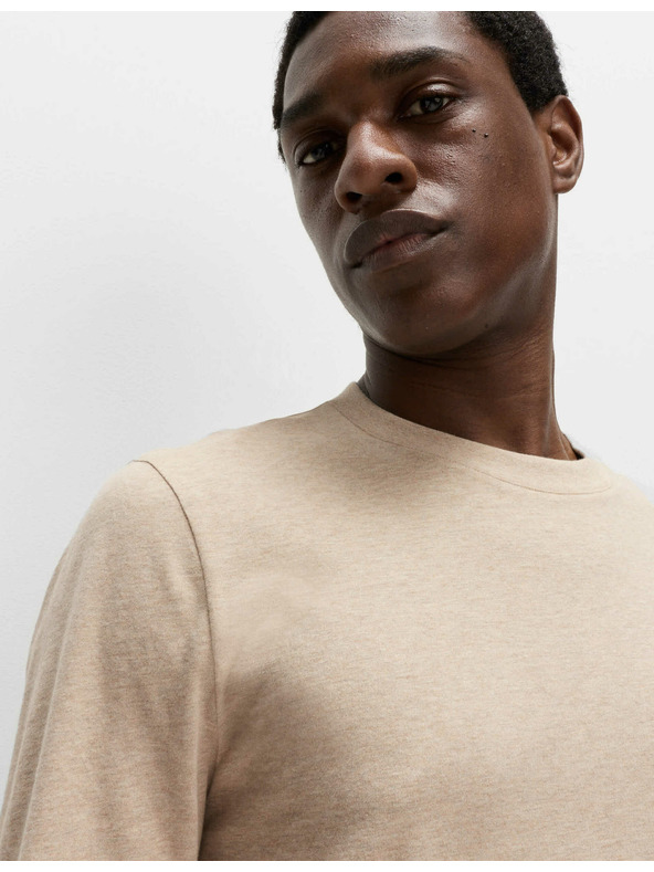 Marks & Spencer Čisto bavlnené tričko s dlhým rukávom, mäkké na dotyk Marks & Spencer béžová