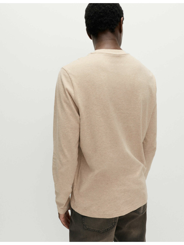 Marks & Spencer Čisto bavlnené tričko s dlhým rukávom, mäkké na dotyk Marks & Spencer béžová