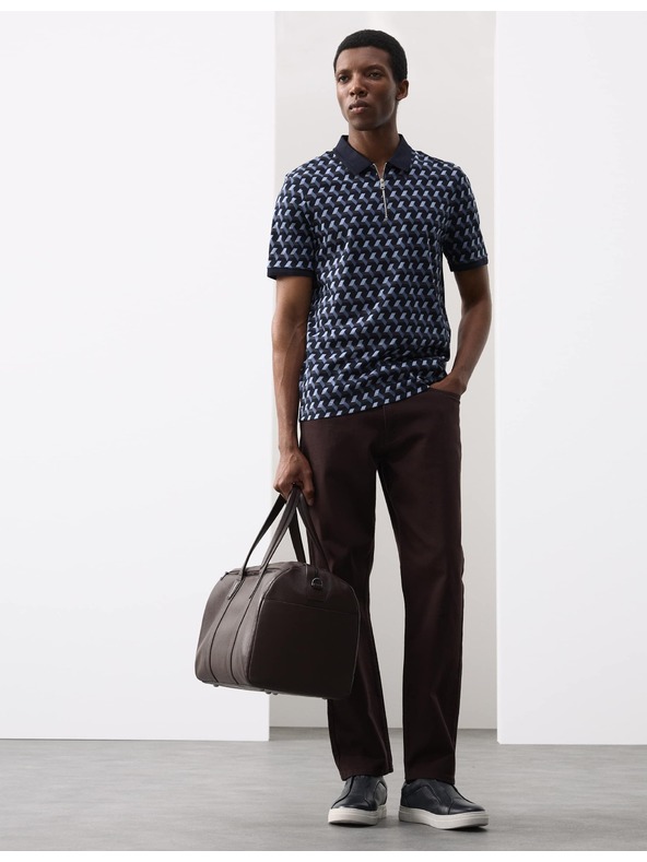 Marks & Spencer Polokošeľa s geometrickým potlačou, z čistej bavlny Supima® Marks & Spencer modrá