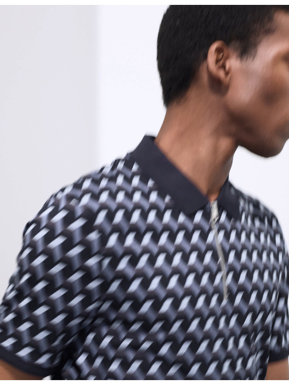 Marks & Spencer Polokošeľa s geometrickým potlačou, z čistej bavlny Supima® Marks & Spencer modrá