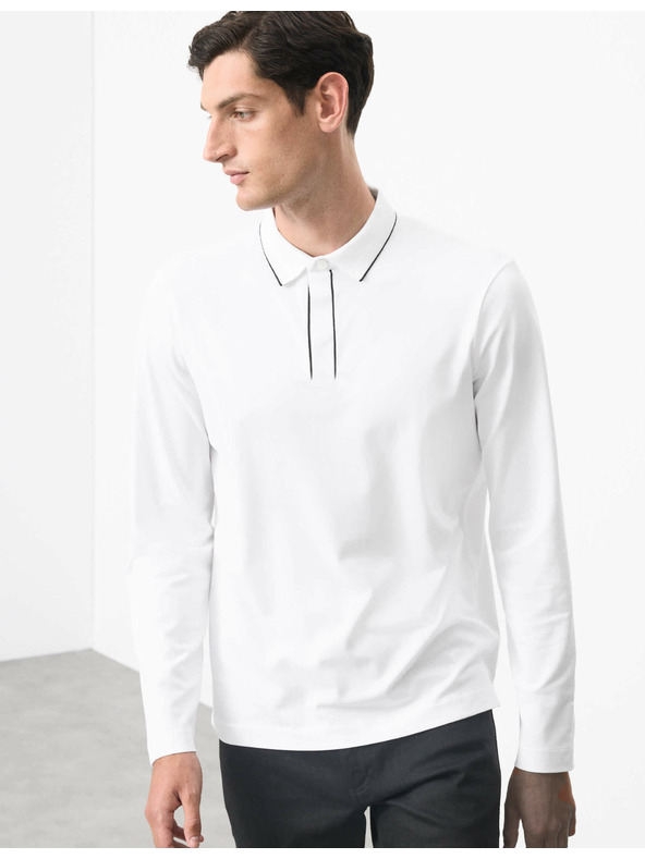 Marks & Spencer Polokošeľa s dlhým rukávom, zo zmesi bavlny Marks & Spencer biela