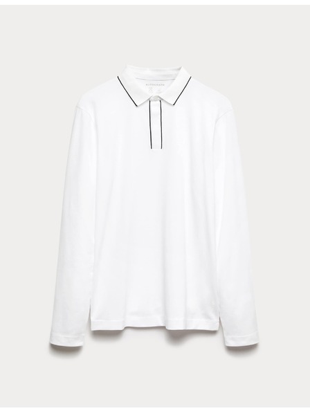 Marks & Spencer Polokošeľa s dlhým rukávom, zo zmesi bavlny Marks & Spencer biela