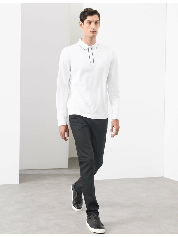 Marks & Spencer Polokošeľa s dlhým rukávom, zo zmesi bavlny Marks & Spencer biela