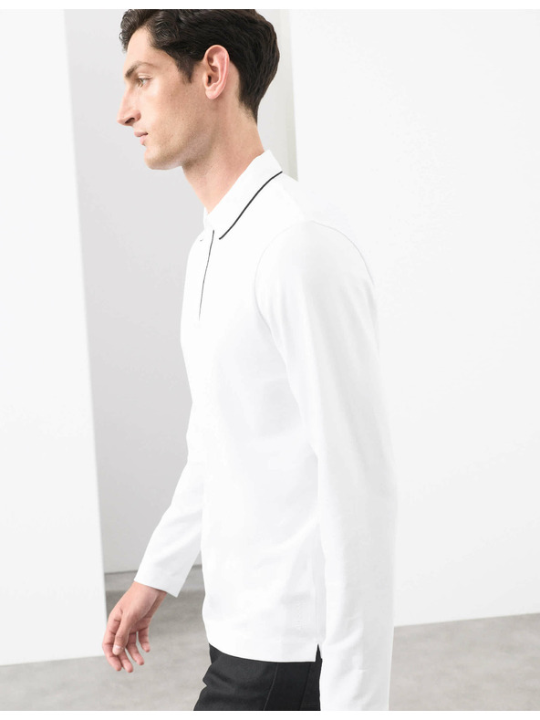 Marks & Spencer Polokošeľa s dlhým rukávom, zo zmesi bavlny Marks & Spencer biela