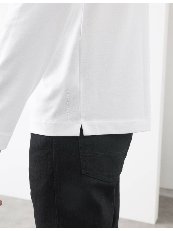 Marks & Spencer Polokošeľa s dlhým rukávom, zo zmesi bavlny Marks & Spencer biela