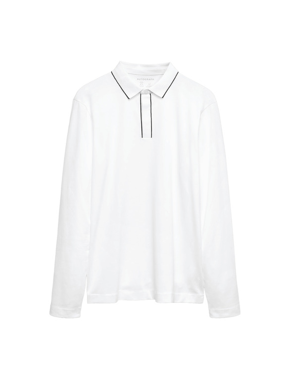 Marks & Spencer Polokošeľa s dlhým rukávom, zo zmesi bavlny Marks & Spencer biela