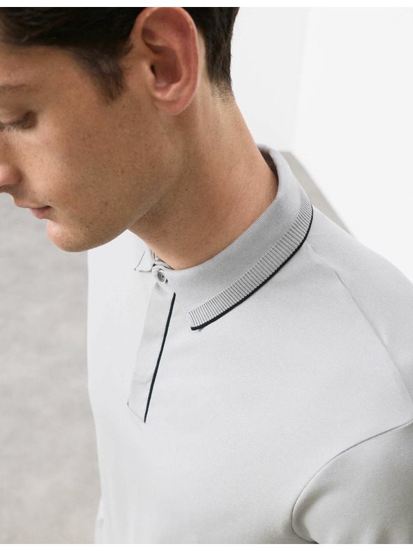 Marks & Spencer Polokošeľa s dlhým rukávom, zo zmesi bavlny Marks & Spencer sivá