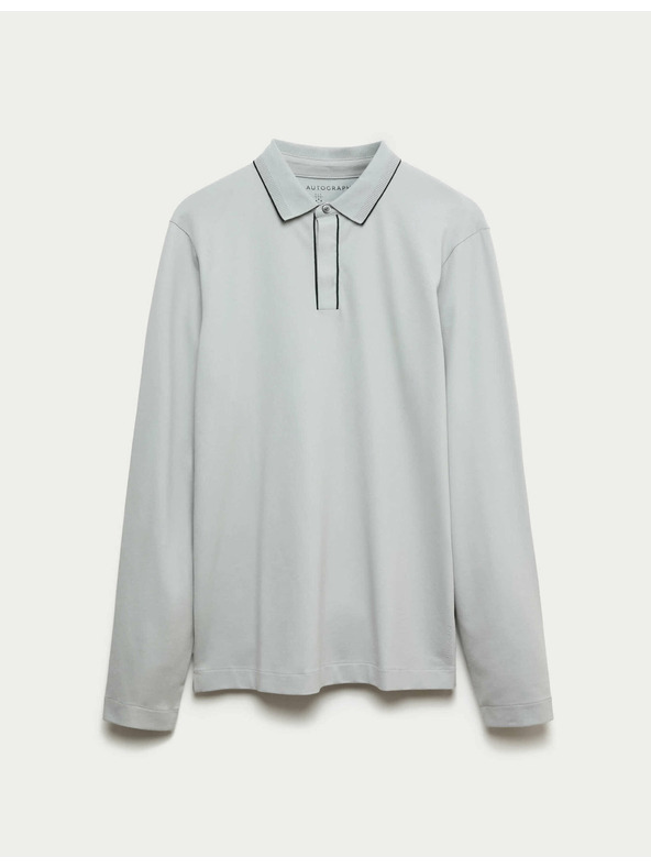 Marks & Spencer Polokošeľa s dlhým rukávom, zo zmesi bavlny Marks & Spencer sivá