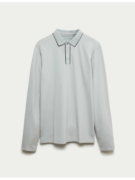 Marks & Spencer Polokošeľa s dlhým rukávom, zo zmesi bavlny Marks & Spencer sivá