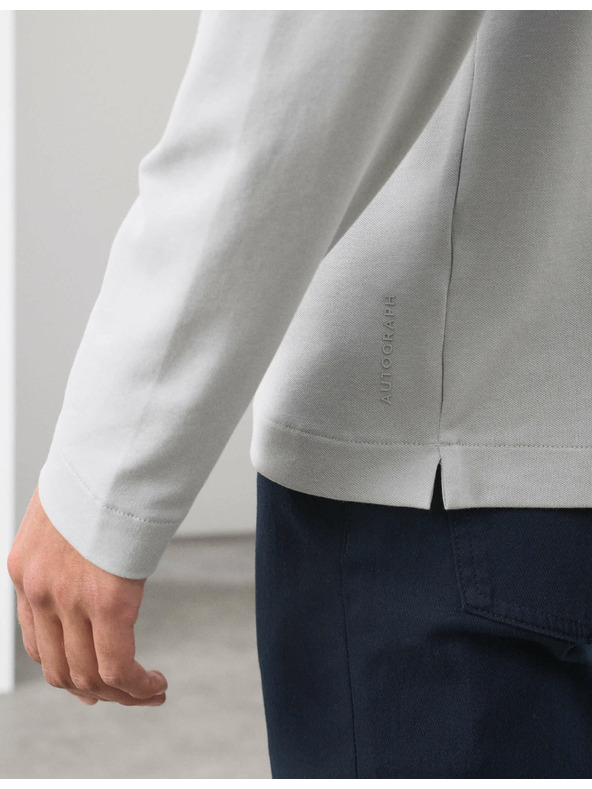 Marks & Spencer Polokošeľa s dlhým rukávom, zo zmesi bavlny Marks & Spencer sivá