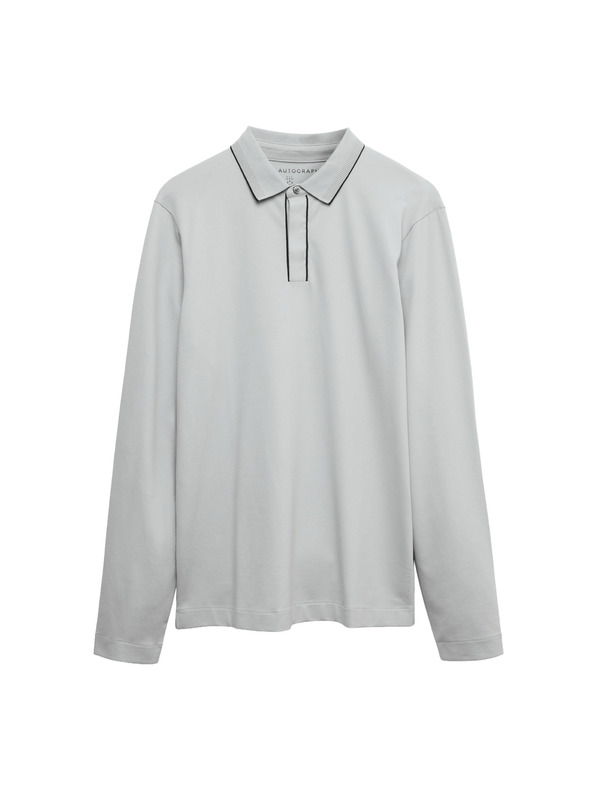 Marks & Spencer Polokošeľa s dlhým rukávom, zo zmesi bavlny Marks & Spencer sivá