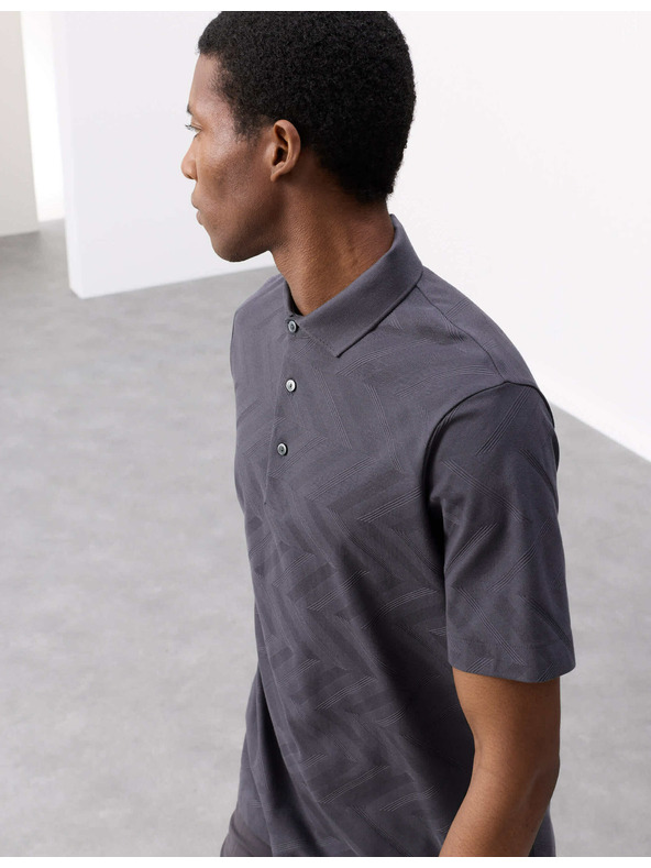 Marks & Spencer Polotričko s geometrickým potlačou, zo 100% bavlny Marks & Spencer sivá