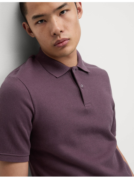 Marks & Spencer Štruktúrovaná polokošeľa z čistej bavlny Marks & Spencer fialová