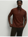 Marks & Spencer Žakárová polokošeľa s vysokým podielom bavlny a zipsom Marks & Spencer hnedá
