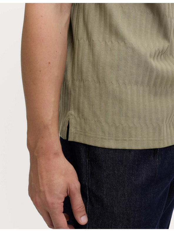 Marks & Spencer Žakárová polokošeľa s vysokým podielom bavlny a zipsom Marks & Spencer zelená